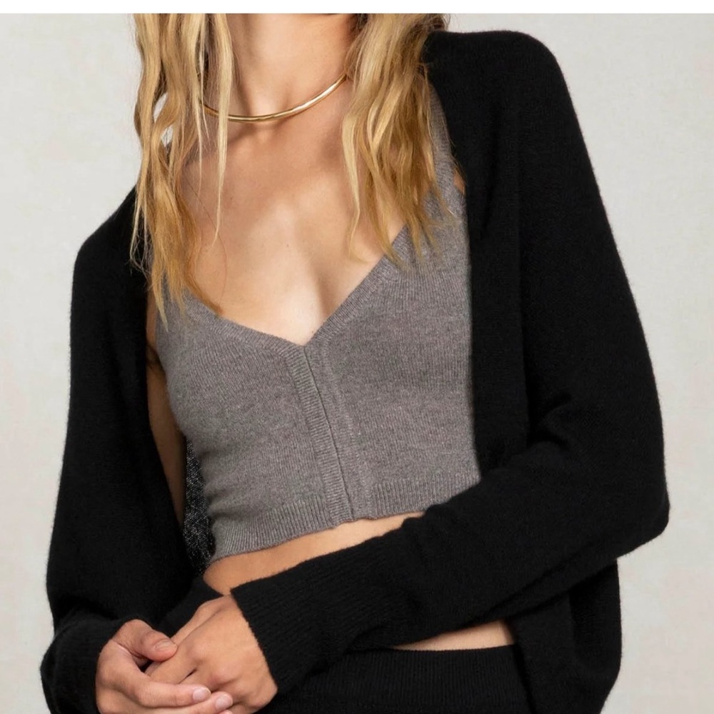 Naked Cashmere - Soleil Bralette Cashmere Top in Grey - size S